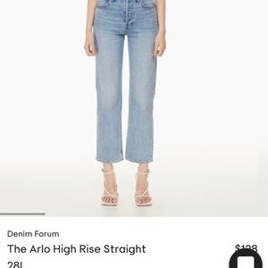 Denim Forum Arlo High Rise Straight Ankle Jean